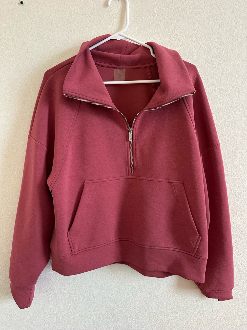 Calla Half-Zip Pullover Sweatshirt in PINK